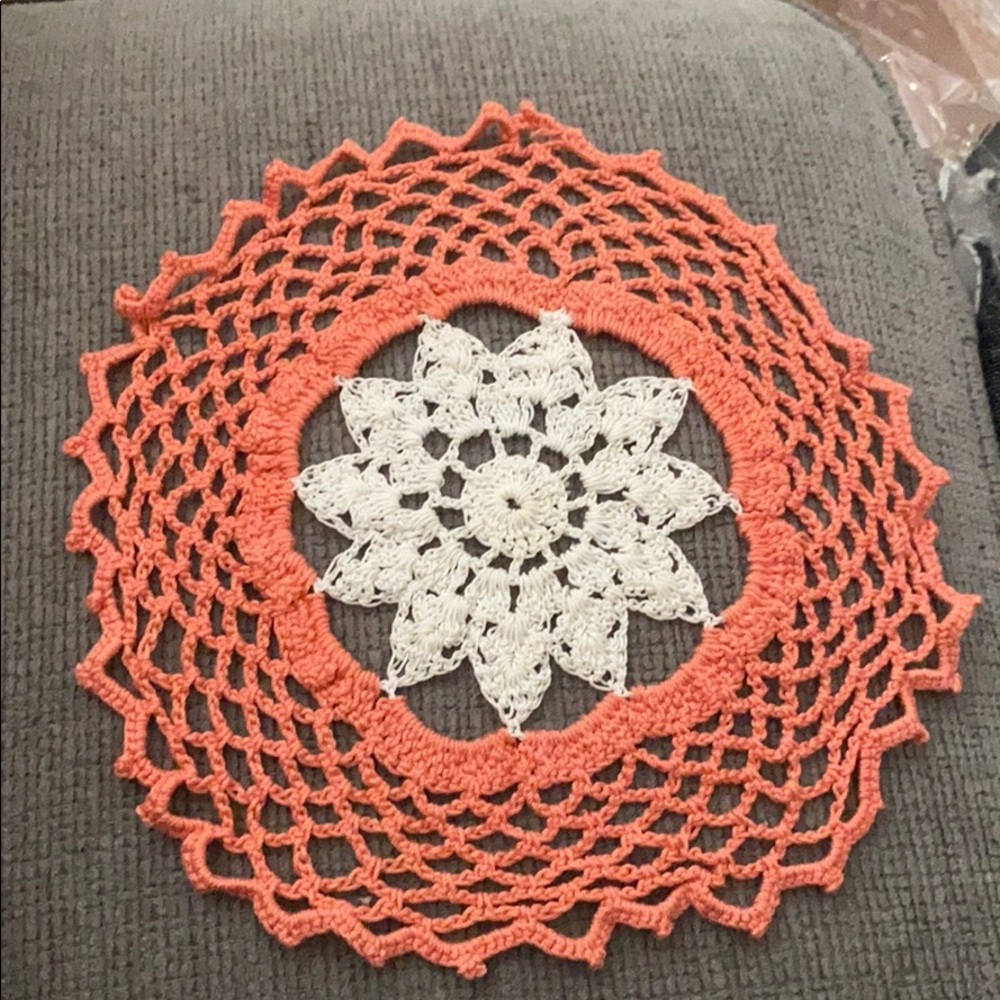 handmade crochet doily table decor (set of 3)